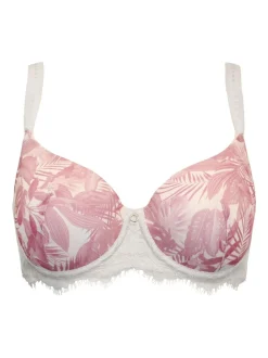 Pour Moi Pink Padded Bliss Printed Mesh Side Support Bra