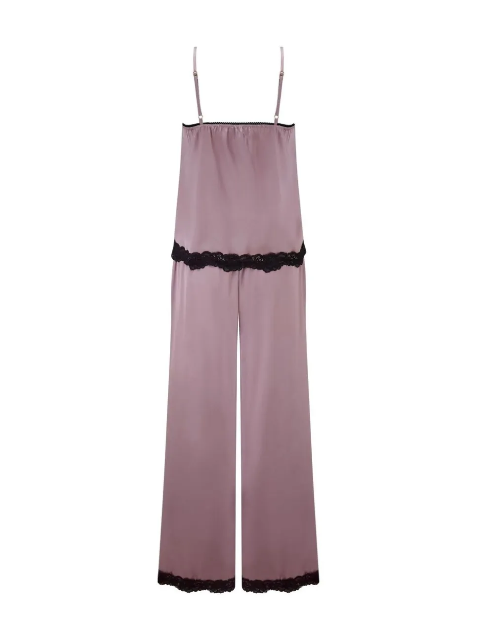 Pour Moi Purple Dusk Satin and Lace Cami and Trousers Pyjama Set