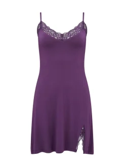 Pour Moi Purple Short Sofa Loves Lace Hidden Support Soft Jersey Split Chemise