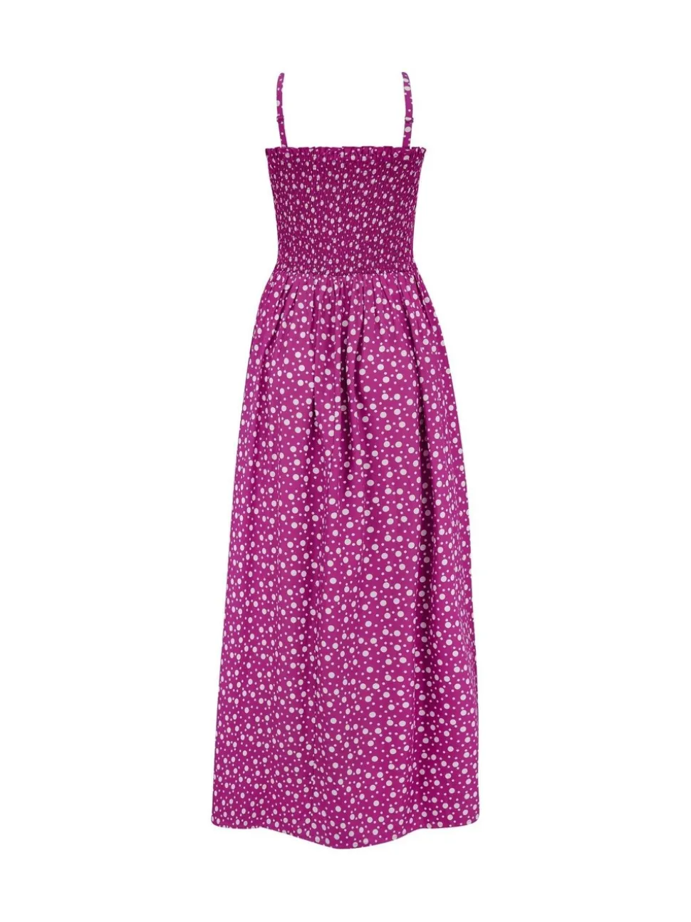 Pour Moi Purple Spot Strapless Shirred Bodice Woven Maxi Beach Dress