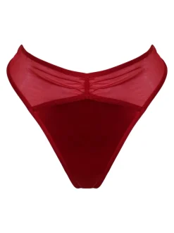 Pour Moi Red All Yours Satin and Mesh Thong