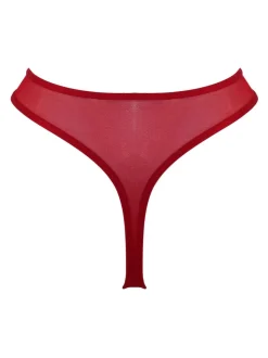 Pour Moi Red All Yours Satin and Mesh Thong