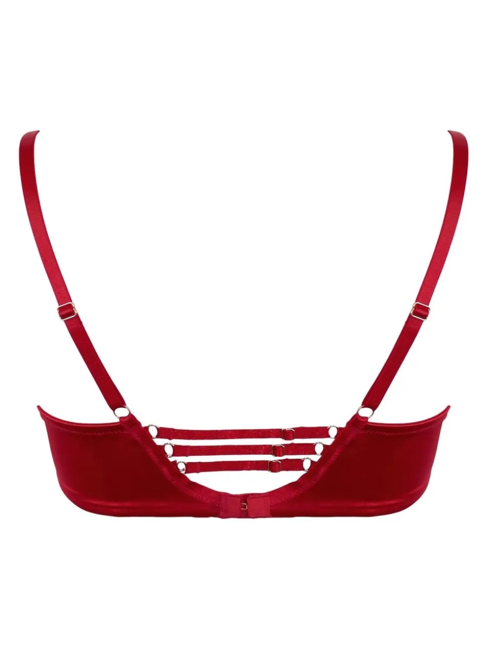 Pour Moi Red All Yours Satin and Mesh Front Fastening Bra