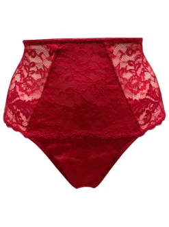 Pour Moi Red High Waist For Your Eyes Only High Waist Crotchless Thong