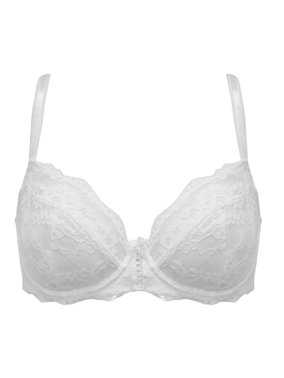 Pour Moi White Non Padded Underwired Fleur Balconette Bra