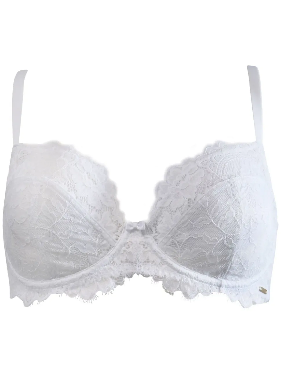 Pour Moi White Non-Padded India Eyelash Lace Bra