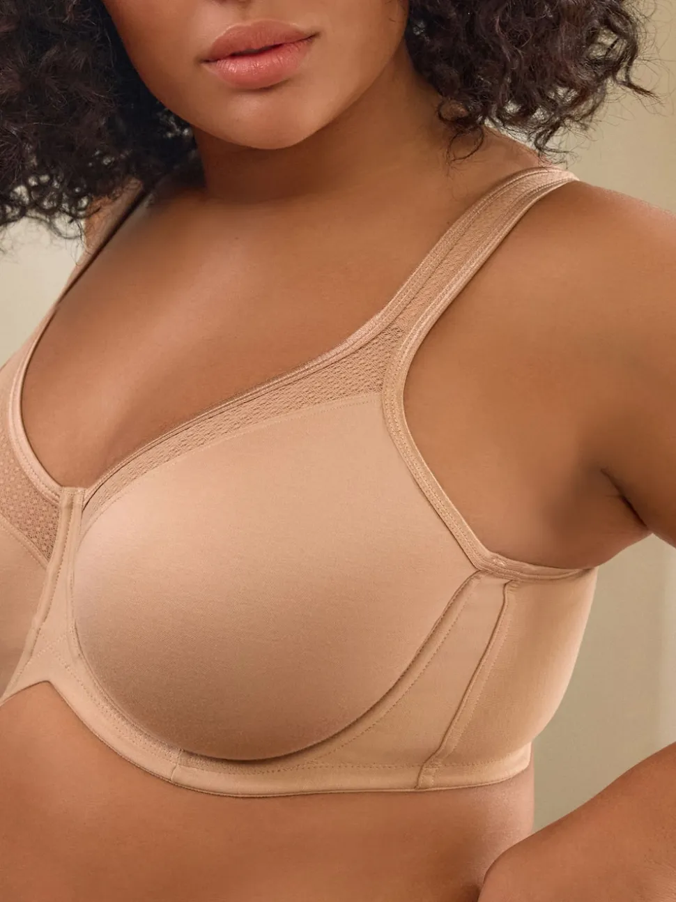 Praline Nude F-K Ultimate Support Cotton Minimiser Padded Strap Bra