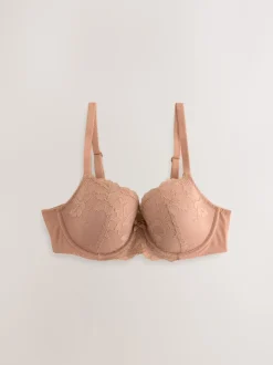 Praline Nude/Navy Pad Balcony DD+ Lace Bras 2 Pack