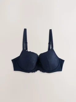 Praline Nude/Navy Pad Balcony DD+ Lace Bras 2 Pack