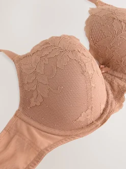 Praline Nude/Navy Pad Balcony DD+ Lace Bras 2 Pack