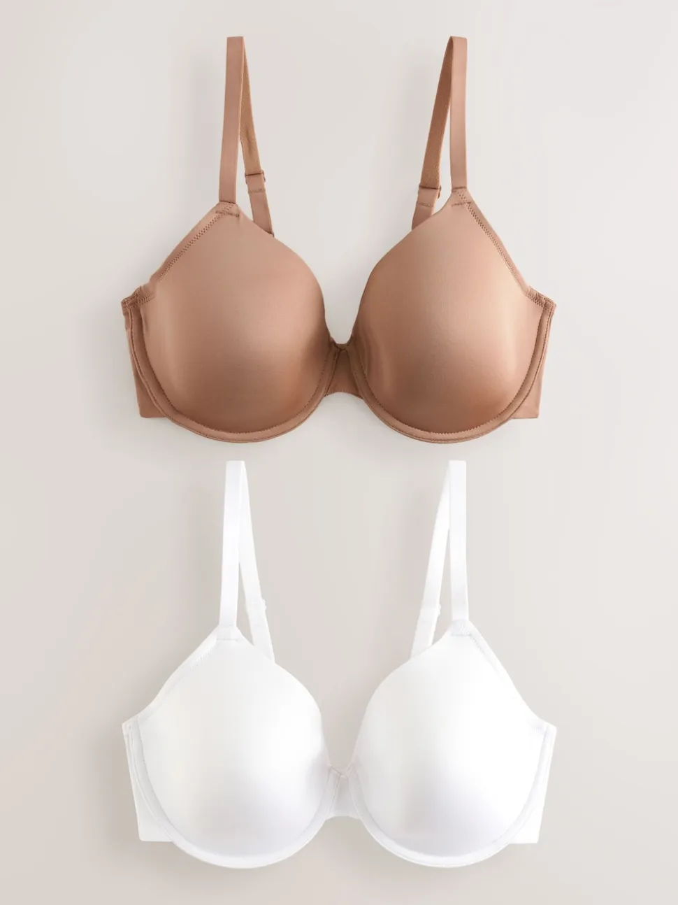 Praline Nude/White Full Cup A-E Smoothing Ultimate Comfort Bras 2 Pack