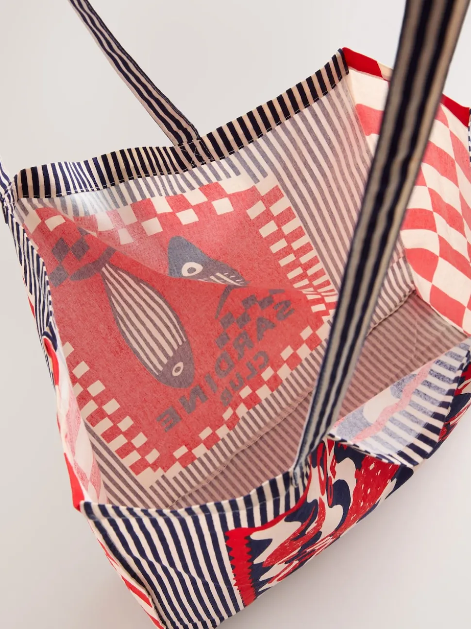 Print Sardine Print 100% Cotton Shopper Bag