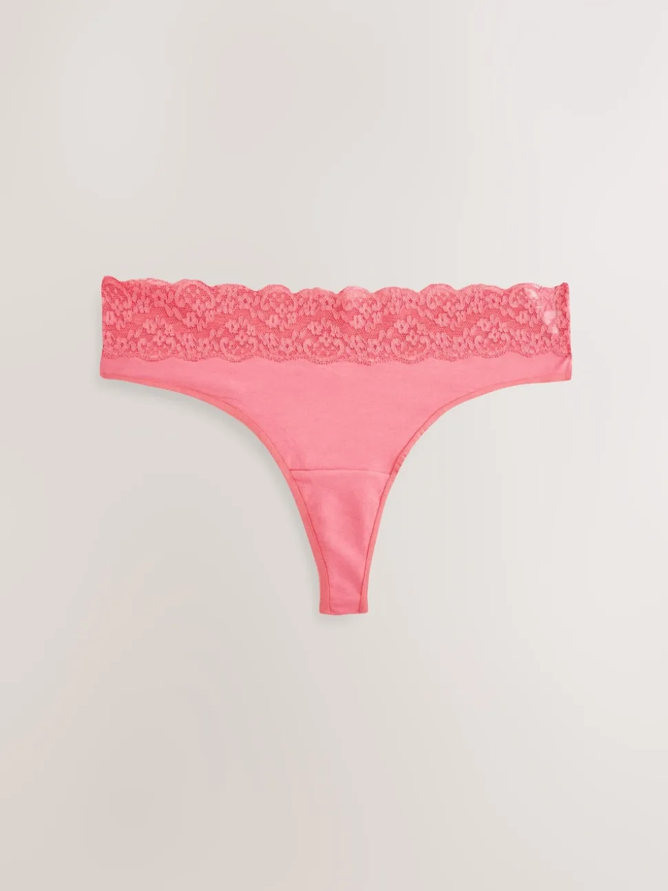Printed Spot Thong Cotton and Lace Knickers 7 Pack