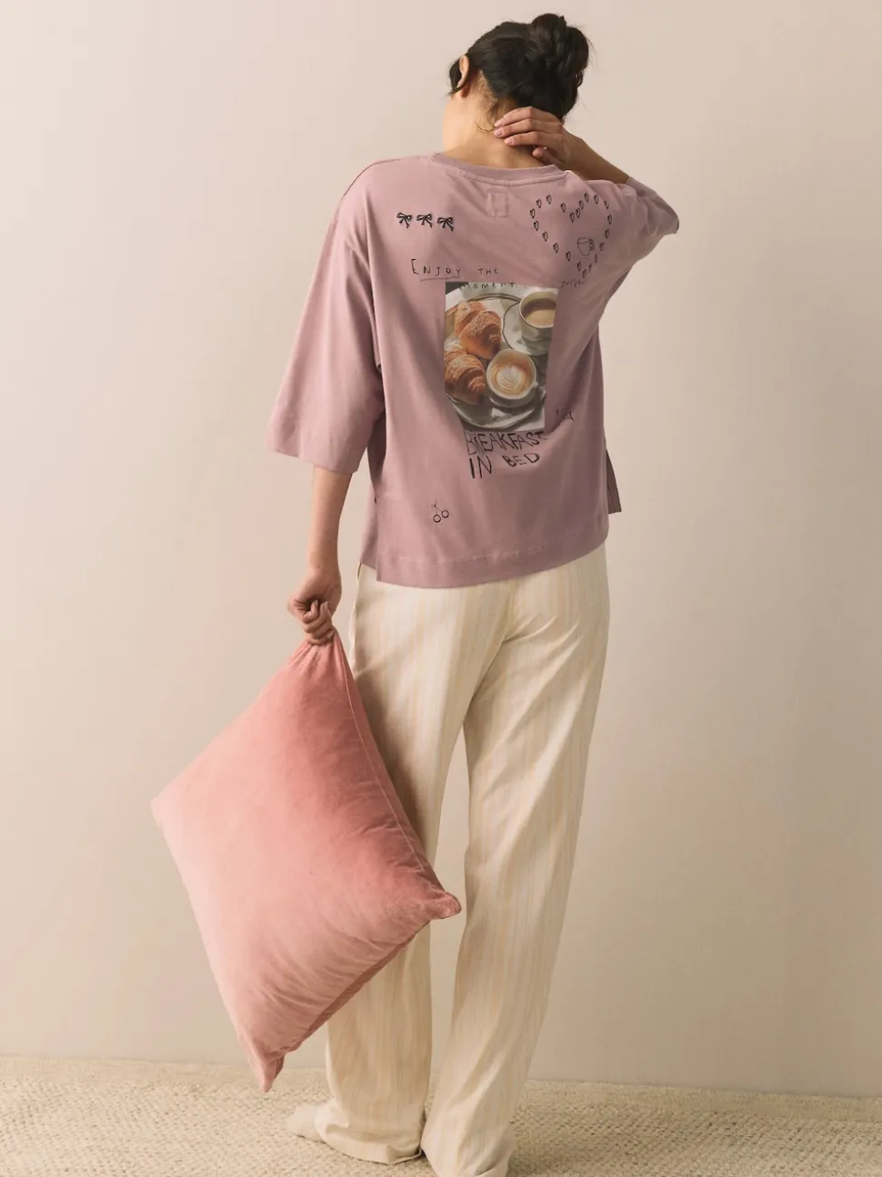 Purple Breakfast Short Sleeve Pyjamas