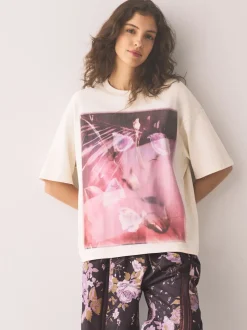 Purple Floral Short Sleeve Pyjamas