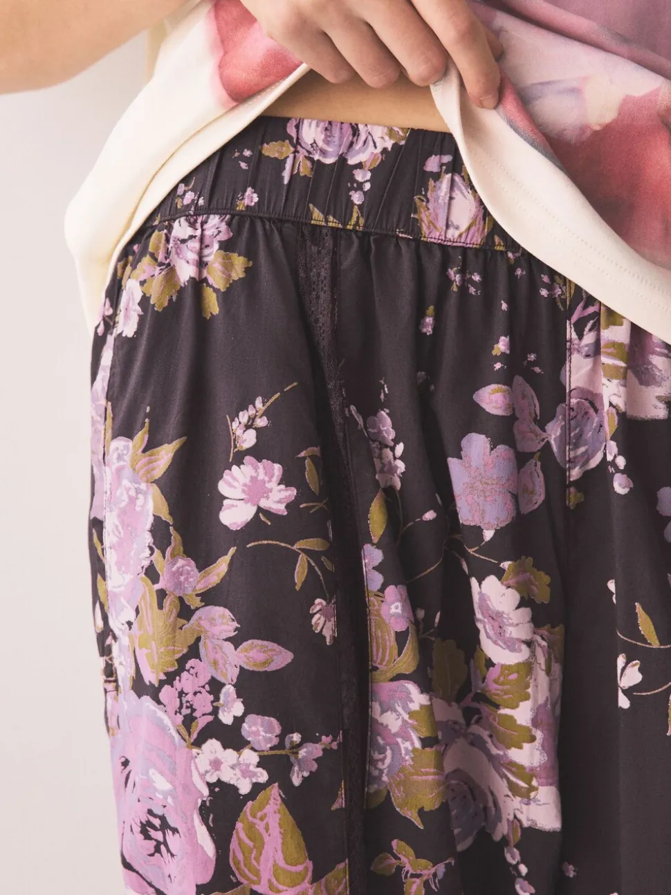 Purple Floral Short Sleeve Pyjamas