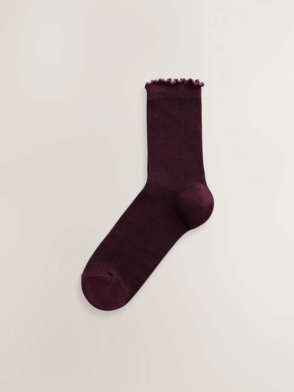 Purple Lettuce Welt Ankle Socks 5 Pack