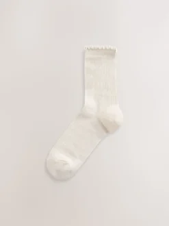 Purple Lettuce Welt Ankle Socks 5 Pack