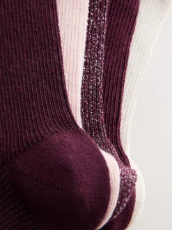 Purple Lettuce Welt Ankle Socks 5 Pack