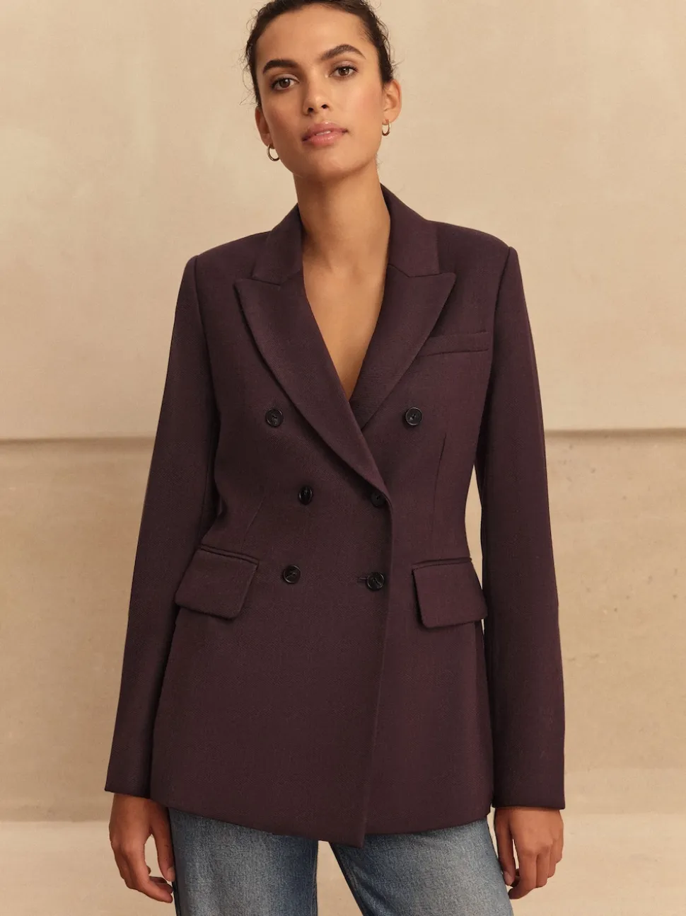 Purple N.Premium Wool Blend Twill Blazer