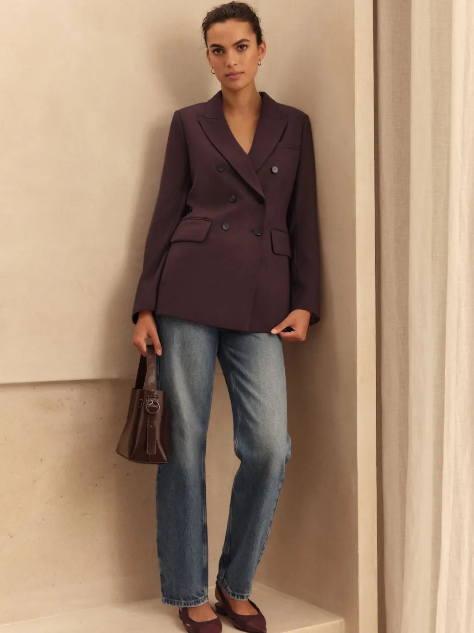 Purple N.Premium Wool Blend Twill Blazer