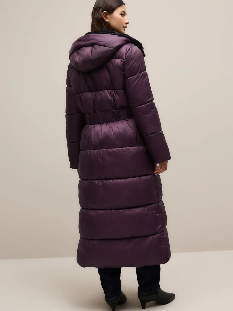 Purple Shower Resistant Padded Longline Coat