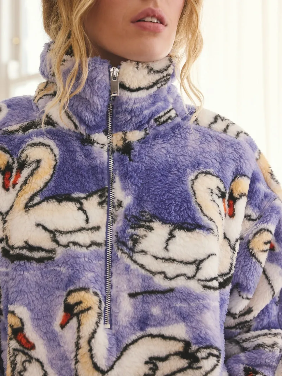 Purple Swan Borg Half Zip Fleece