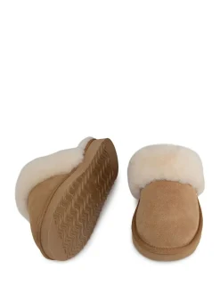 Radley Brown Maple Lane Shearling Cuff Mule Slippers