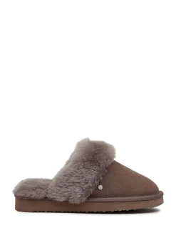 Radley Light Brown Maple Lane Shearling Cuff Mule Slippers
