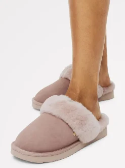Radley Pink Maple Lane Shearling Cuff Mule Slippers