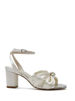 Rainbow Club Natural Thea Wide Fit Ivory Wedding Satin Sandals