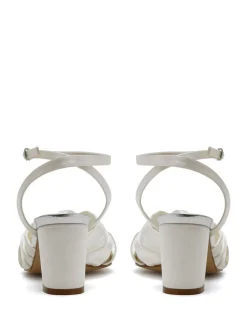 Rainbow Club Natural Thea Wide Fit Ivory Wedding Satin Sandals
