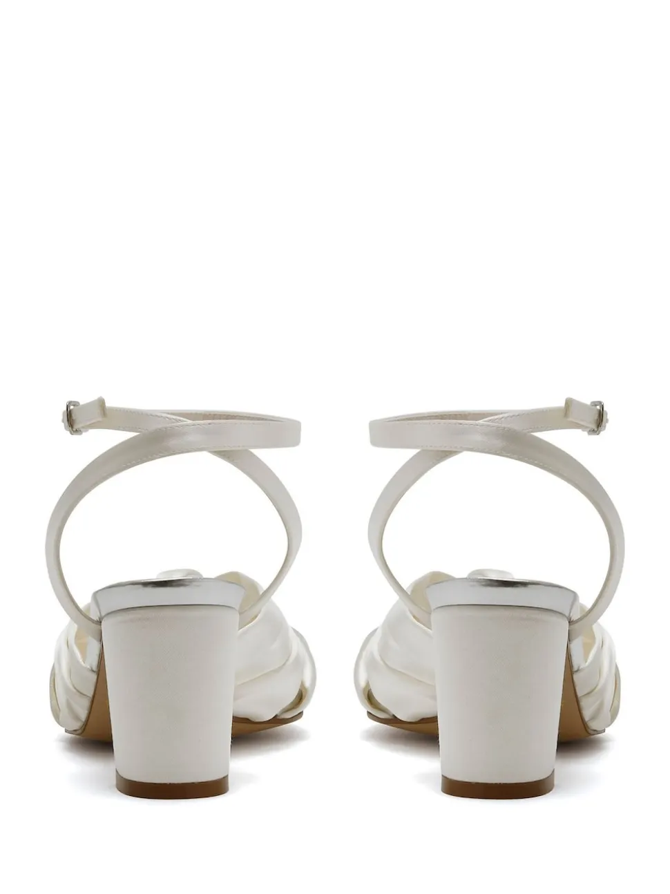 Rainbow Club Natural Thea Wide Fit Ivory Wedding Satin Sandals