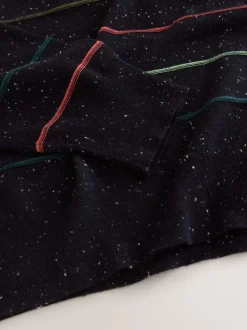 Rainbow Stripe Soft Touch Crew Neck Cotton Rich Jumper