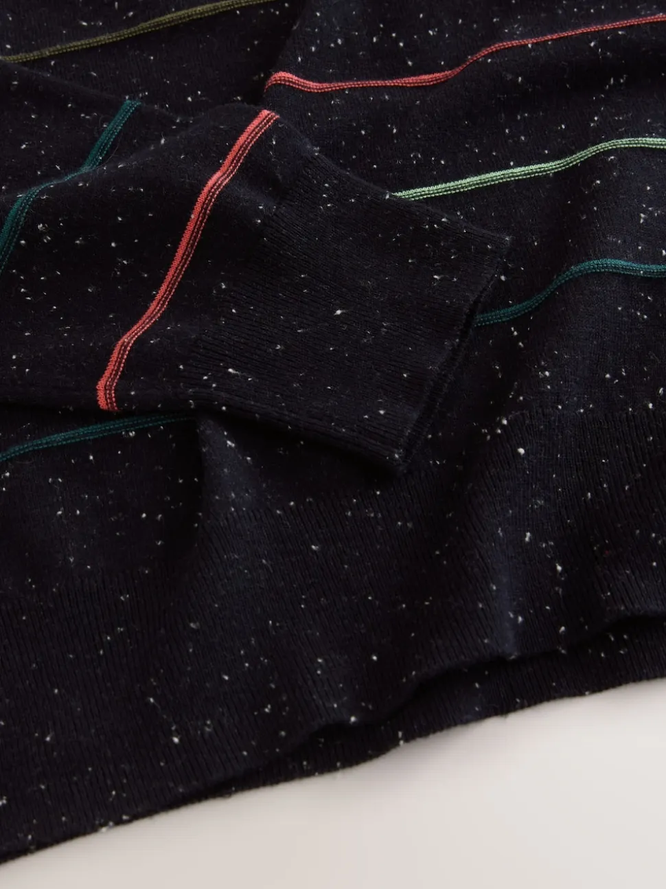 Rainbow Stripe Soft Touch Crew Neck Cotton Rich Jumper