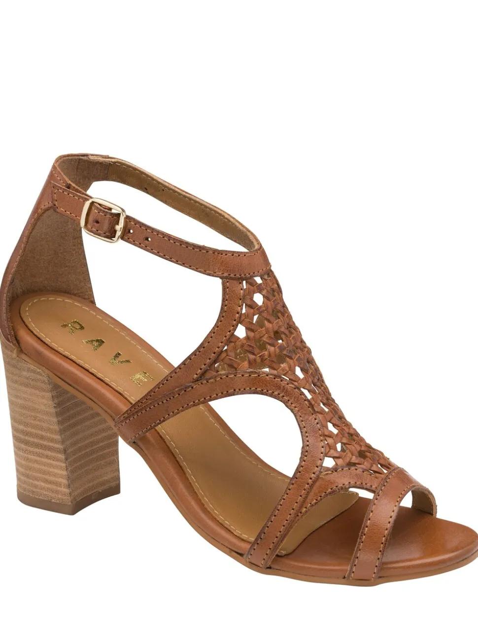 Ravel Brown Leather Heeled Sandals