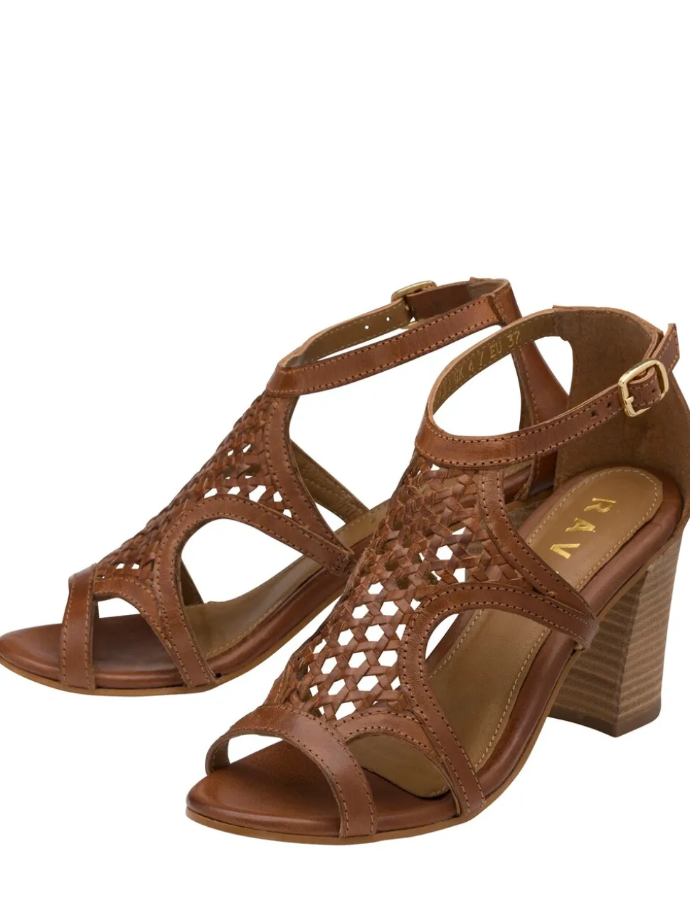 Ravel Brown Leather Heeled Sandals