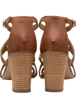 Ravel Brown Leather Heeled Sandals