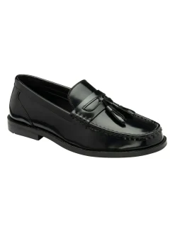 Ravel Chrome Black Leather Loafers