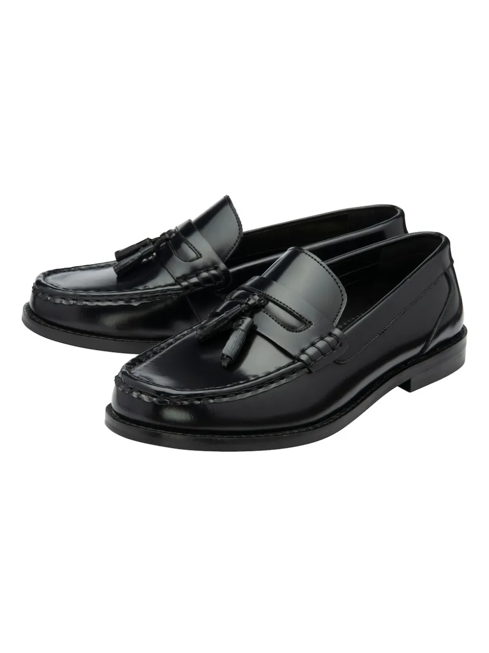 Ravel Chrome Black Leather Loafers