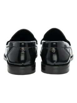 Ravel Chrome Black Leather Loafers