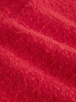 Red Boucle Cardigan