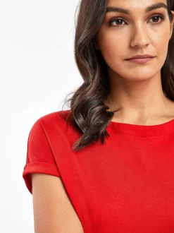Red Cap Sleeve T-Shirt
