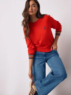 Red Cherry Soft Touch Crew Neck Cotton Rich Jumper