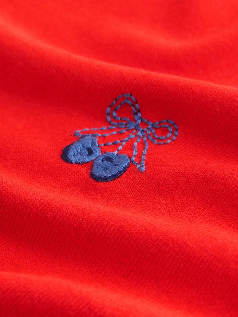 Red Cherry Soft Touch Crew Neck Cotton Rich Jumper