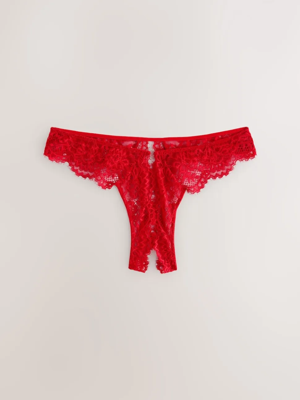 Red Crotchless Thong Lace Knickers