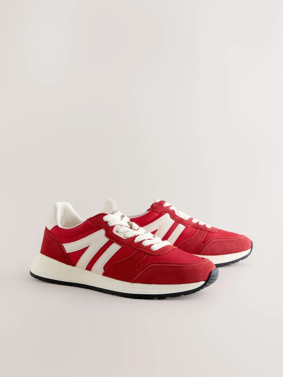 Red Forever Comfort® Leather Jogger Lace Up Trainers