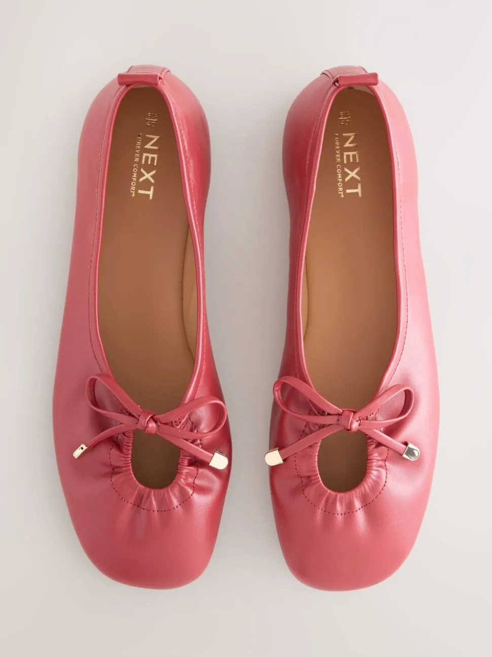 Red Forever Comfort® Tie Up Round Toe Ballet Flats