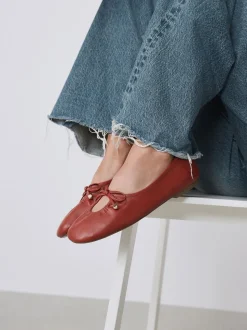 Red Forever Comfort® Tie Up Round Toe Ballet Flats
