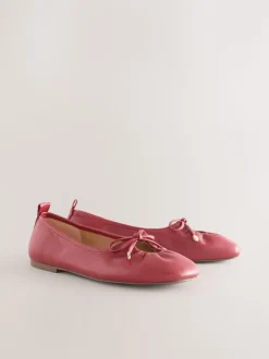 Red Forever Comfort® Tie Up Round Toe Ballet Flats